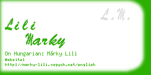 lili marky business card