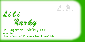 lili marky business card